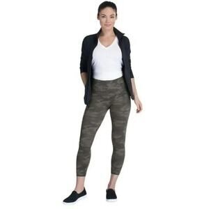 SPANX Look at Me Now Seamless Cropped Leggings Black Camo Size Large